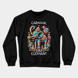 Vibrant Elephant With Stylish Hat Crewneck Sweatshirt